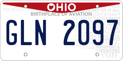 OH license plate GLN2097