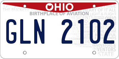 OH license plate GLN2102