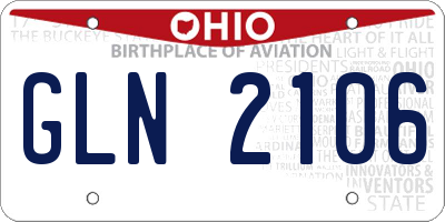 OH license plate GLN2106