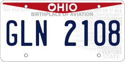 OH license plate GLN2108
