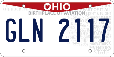 OH license plate GLN2117
