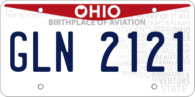 OH license plate GLN2121