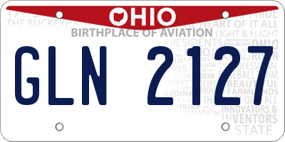OH license plate GLN2127