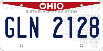 OH license plate GLN2128