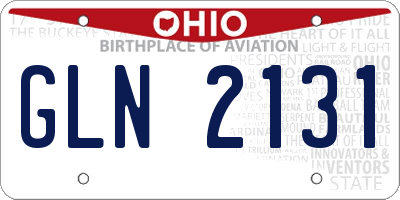 OH license plate GLN2131