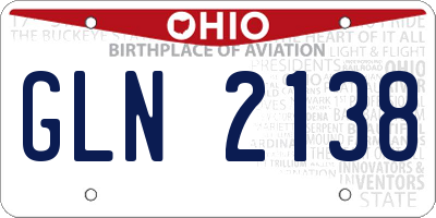 OH license plate GLN2138