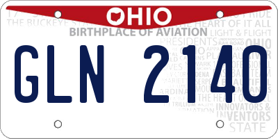 OH license plate GLN2140