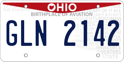 OH license plate GLN2142