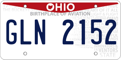 OH license plate GLN2152