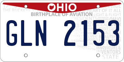 OH license plate GLN2153