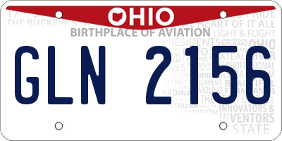 OH license plate GLN2156