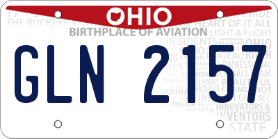 OH license plate GLN2157