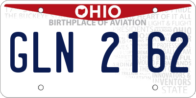 OH license plate GLN2162