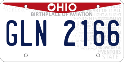OH license plate GLN2166