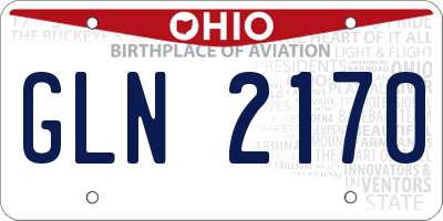 OH license plate GLN2170
