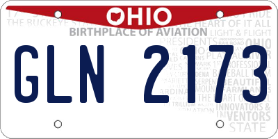 OH license plate GLN2173