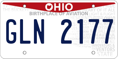 OH license plate GLN2177
