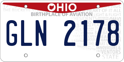 OH license plate GLN2178