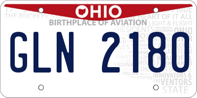 OH license plate GLN2180