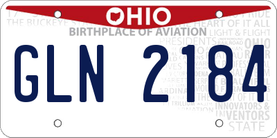 OH license plate GLN2184