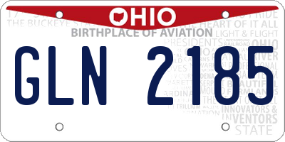 OH license plate GLN2185