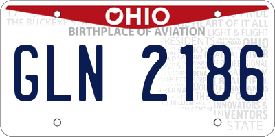 OH license plate GLN2186