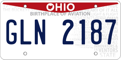 OH license plate GLN2187
