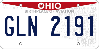 OH license plate GLN2191