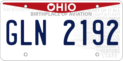OH license plate GLN2192