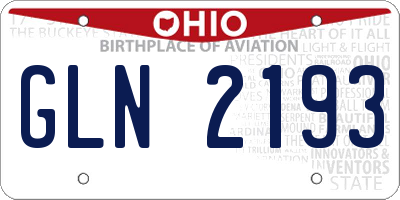 OH license plate GLN2193