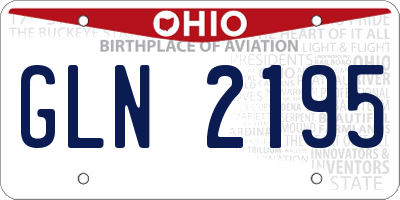 OH license plate GLN2195