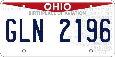 OH license plate GLN2196