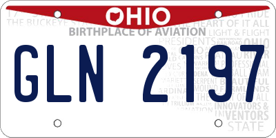 OH license plate GLN2197