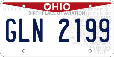OH license plate GLN2199