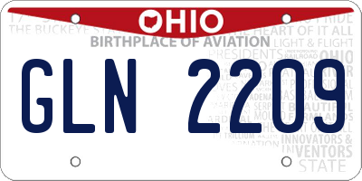 OH license plate GLN2209