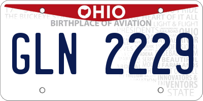 OH license plate GLN2229