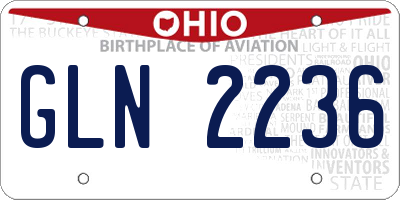 OH license plate GLN2236