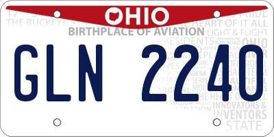 OH license plate GLN2240