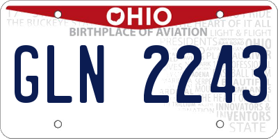 OH license plate GLN2243