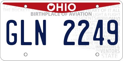 OH license plate GLN2249