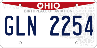 OH license plate GLN2254