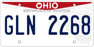 OH license plate GLN2268