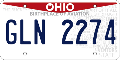 OH license plate GLN2274