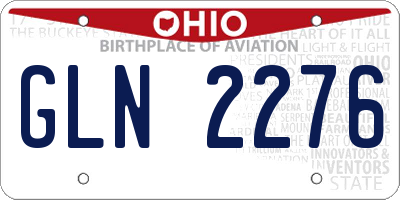 OH license plate GLN2276
