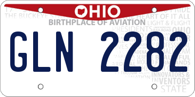 OH license plate GLN2282