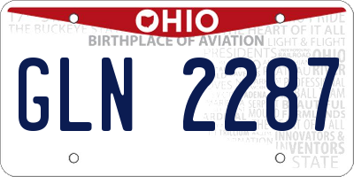 OH license plate GLN2287