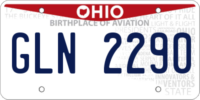 OH license plate GLN2290