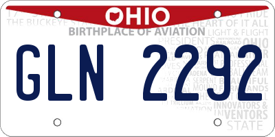 OH license plate GLN2292
