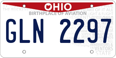 OH license plate GLN2297