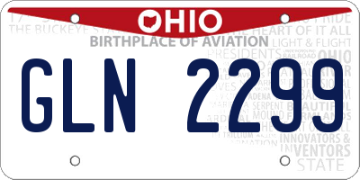 OH license plate GLN2299